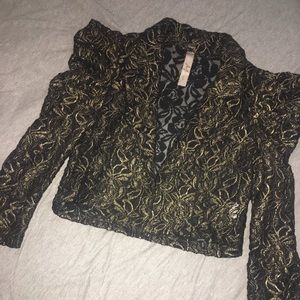 Black and gold laced blazer (SOLD)